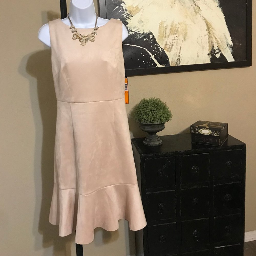 NWT ILE New York Ivory Suede Dress 6